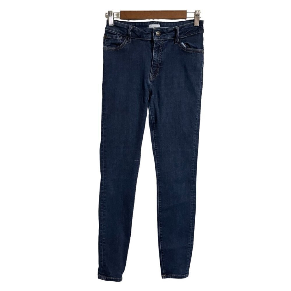 M1858 Womens Dark Wash Mid Rise Stretch Kristen Skinny Ankle Jeans Size 6/28